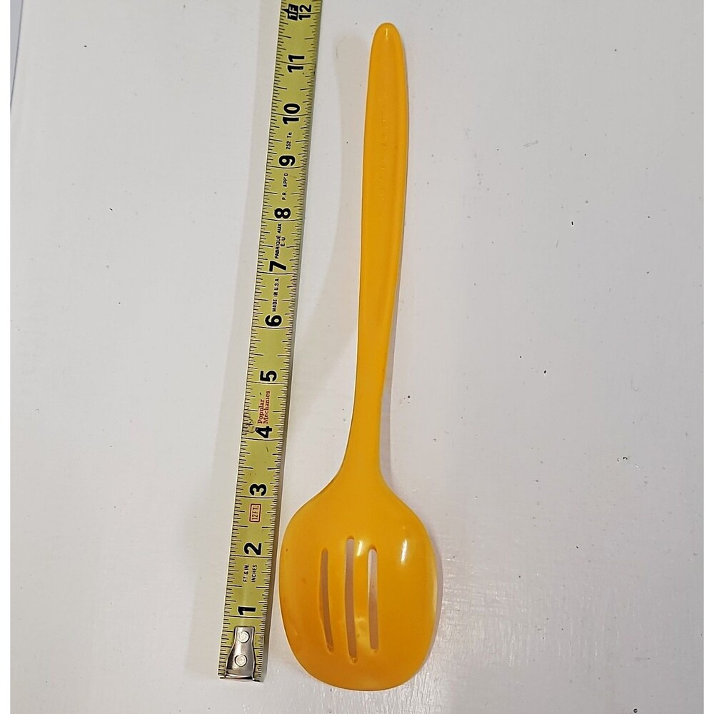 Yellow Melamineware Slotted Cooking Spoon JP-606 Made in Taiwan Reusable